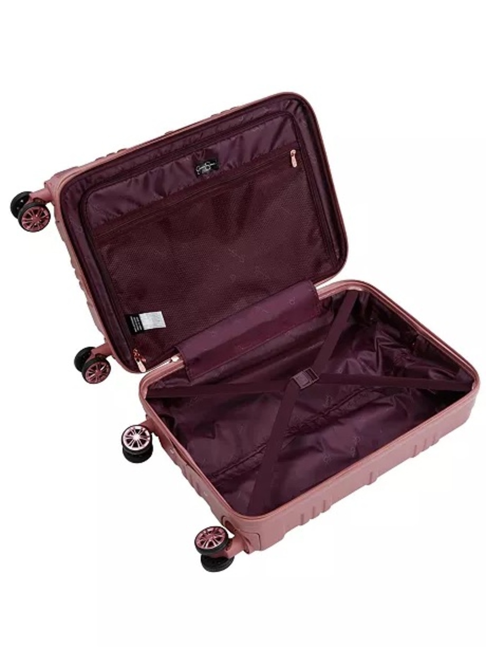 Jessica Simpson Jewel Plaid Hardside set Rose Gold Carry-On Spinner Luggage - Picture 3 of 16